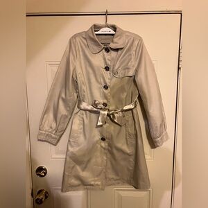 Burberry Coat Women Trench Long Creme 12 Y 152cm